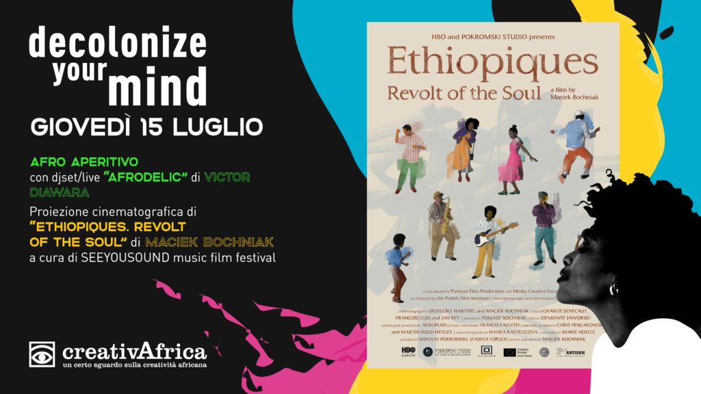 Read more about the article Proiezione “ETHIOPIQUES”//dj set AFRODELIC // cena afro-fusion